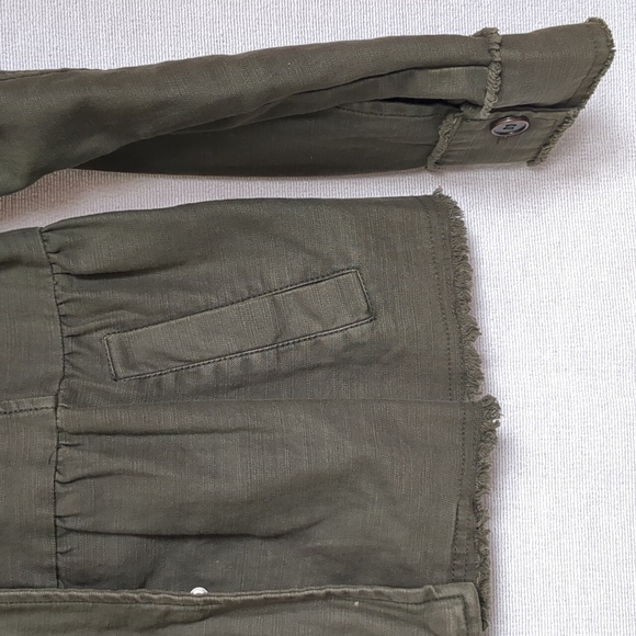 Anthro Altar'd State Peplum Military Style Jacket Army Green Distressed Size M - Picture 5 of 13